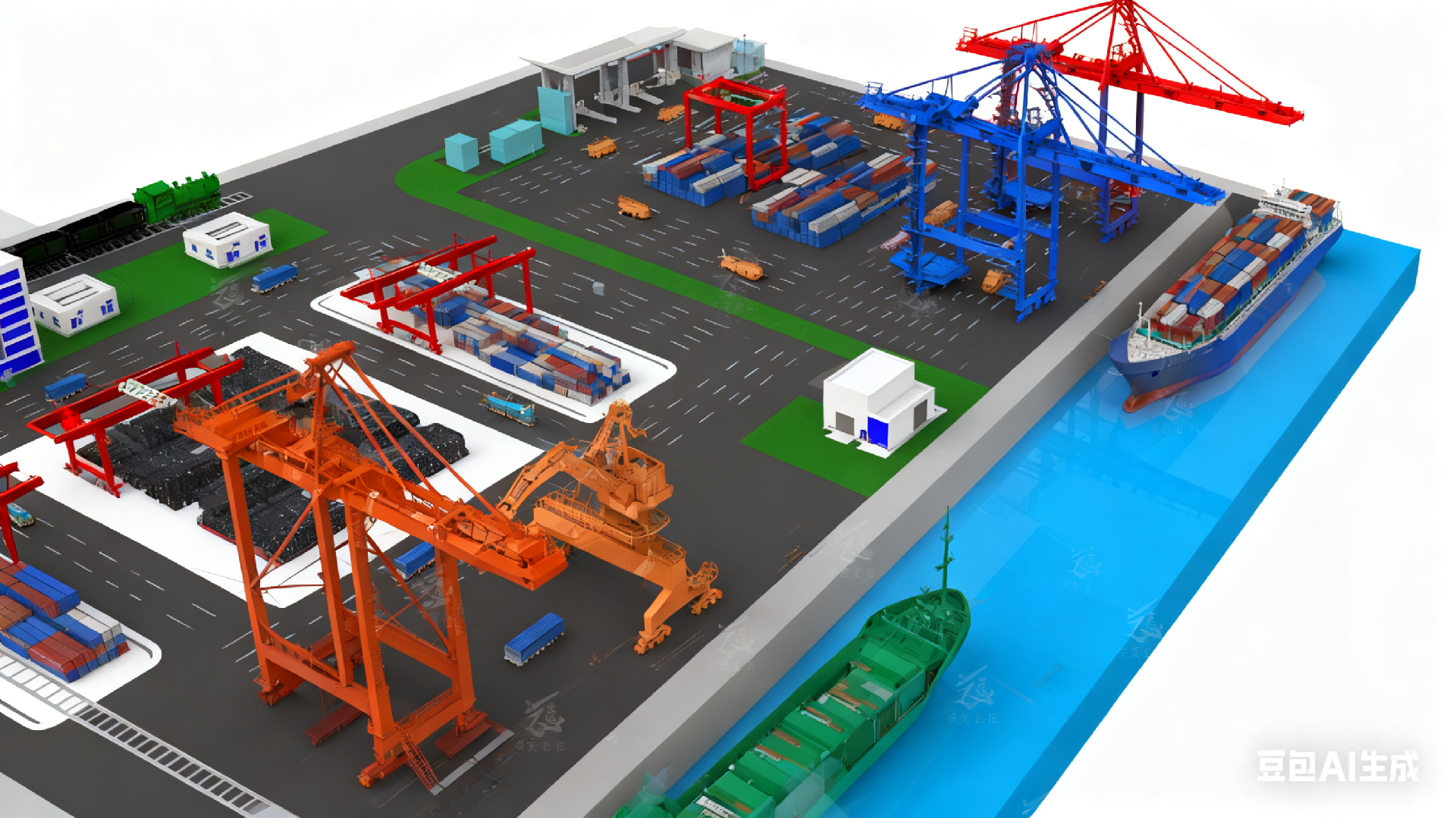 大型物流枢纽综合教学仿真沙盘模型、国际贸易沙盘模型、大型物流实训室